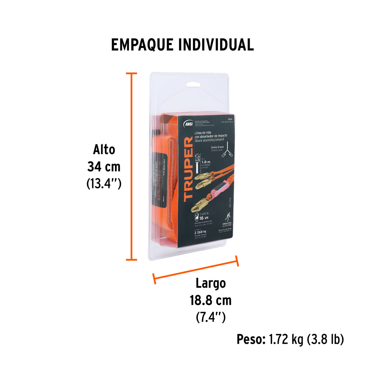 Línea de vida con absorbedor de impacto, doble brazo, ANSI · vista 4