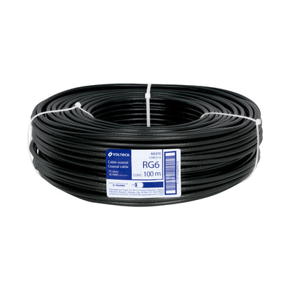 Metro de cable coaxial RG6 en rollo de 100 m