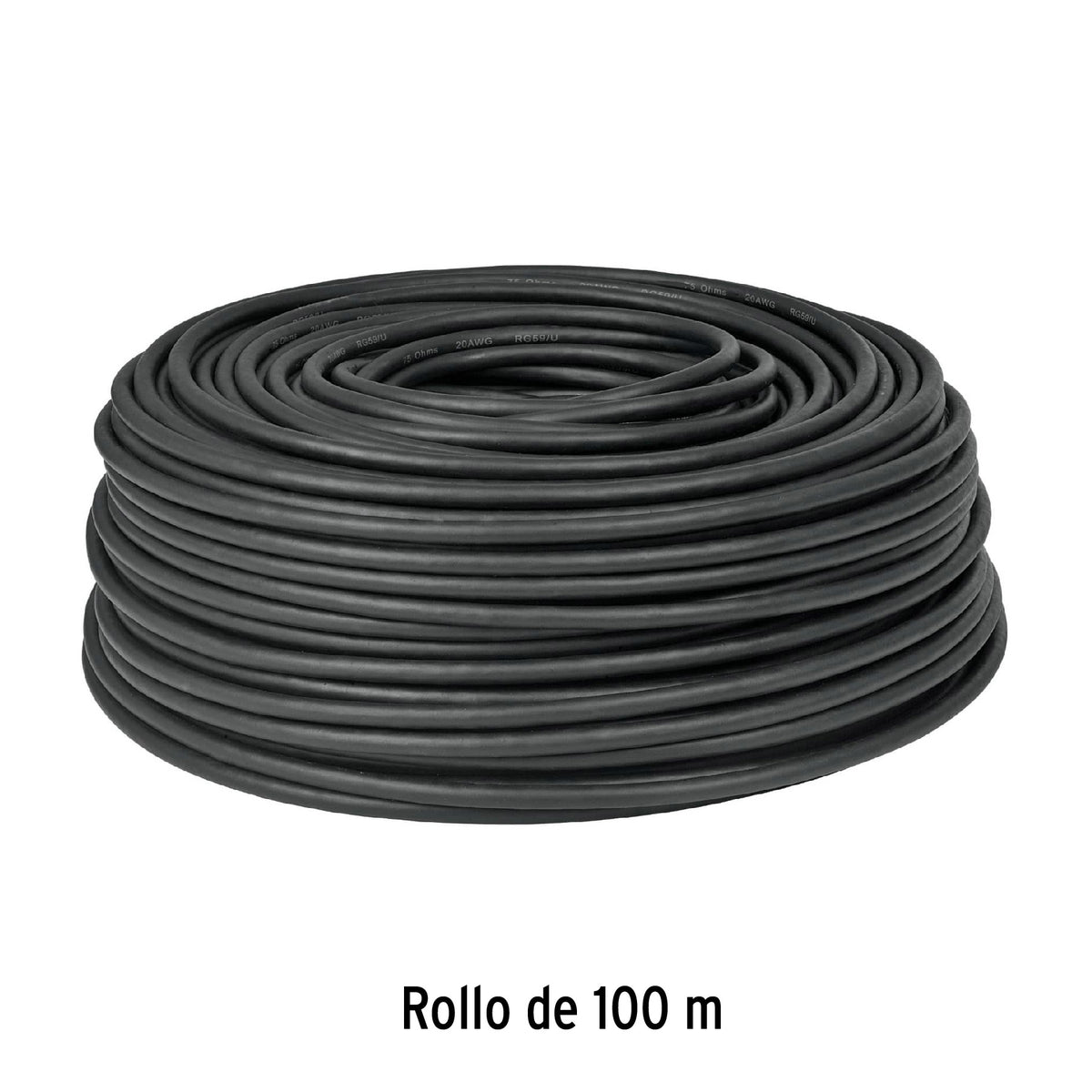 Metro de cable coaxial RG6 en rollo de 100 m