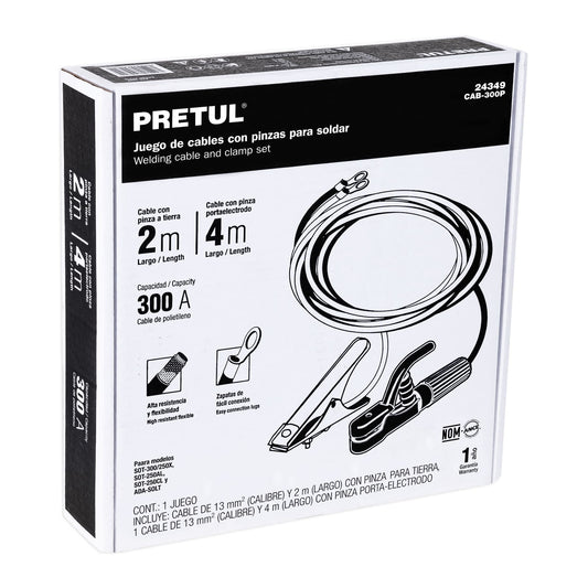 Juego de 2 cables con pinzas de tierra para soldar