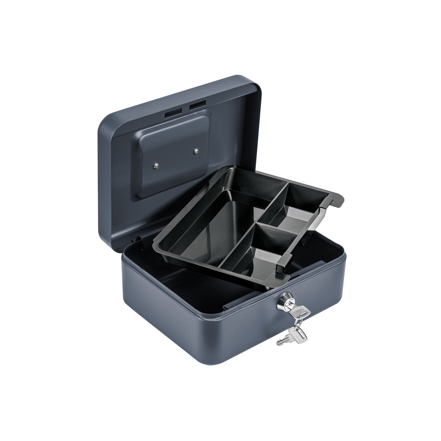 Caja para dinero de acero con charola removible de 20 cm