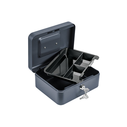 Caja para dinero de acero con charola removible de 20 cm