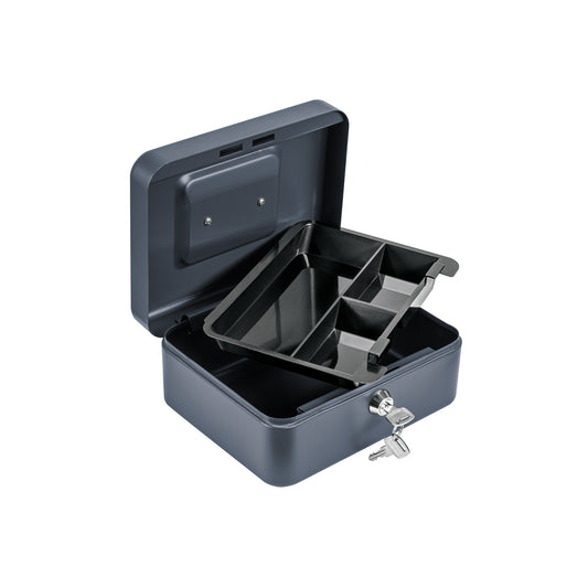 Caja para dinero de acero con charola removible de 20 cm