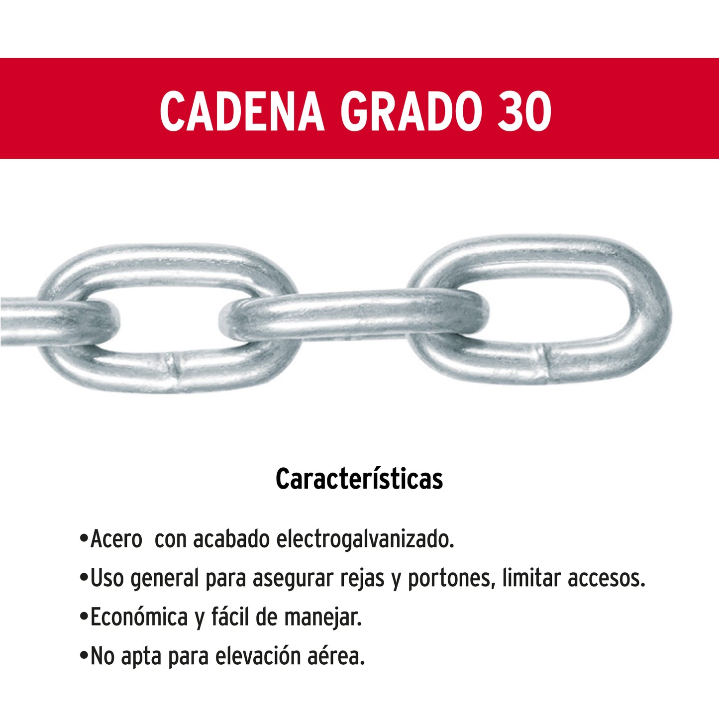 Cadena Galvanizada 1/4 Pulgada