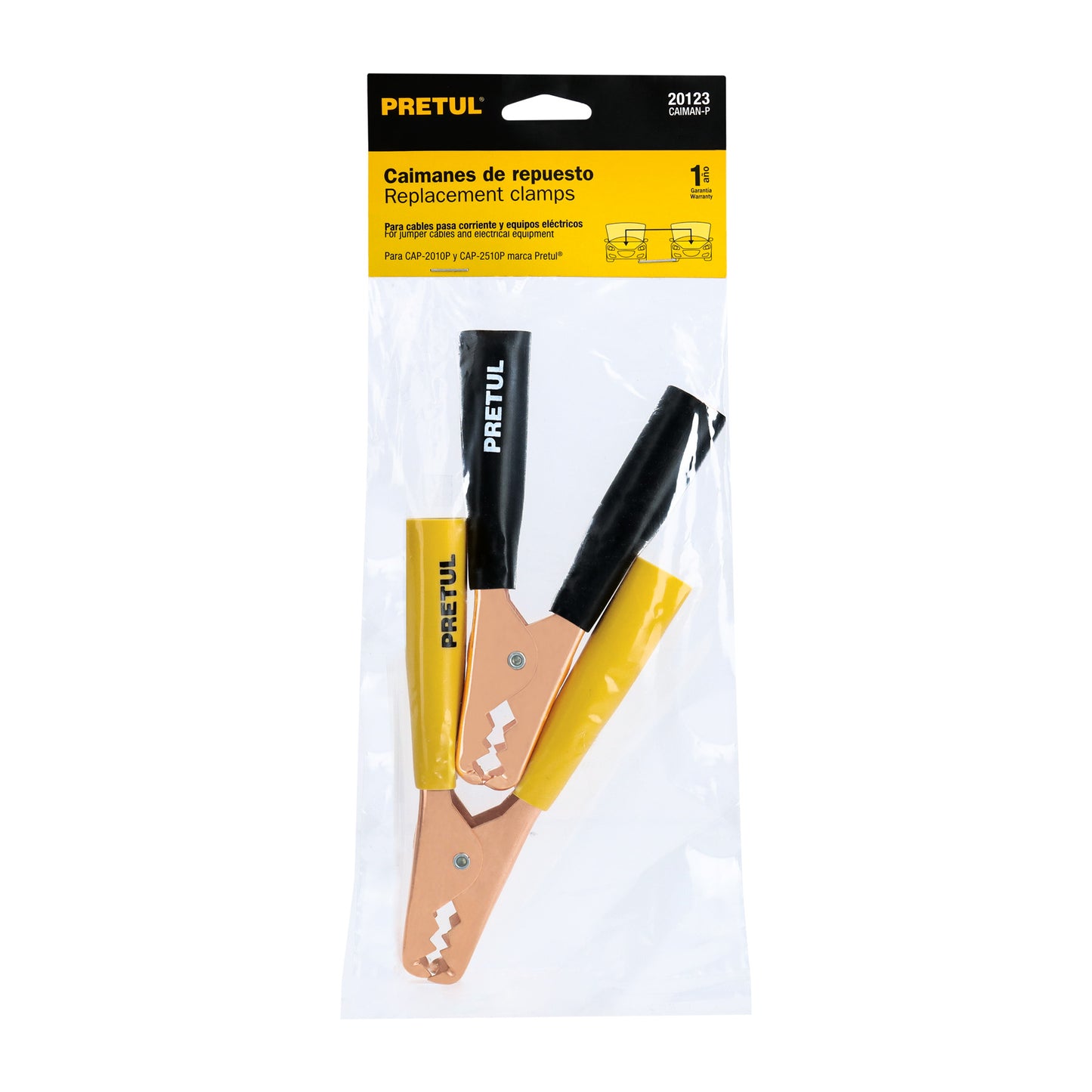 Caballete con 2 caimanes para cables pasa corriente