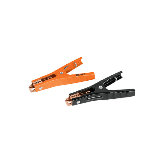 Blíster con 2 caimanes para cables pasa corriente