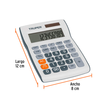 Calculadora de bolsillo con alimentación solar y por pila