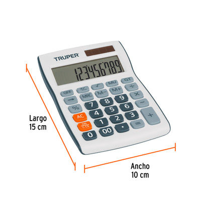 Calculadora de escritorio de 15 cm con alimentación solar y por pila