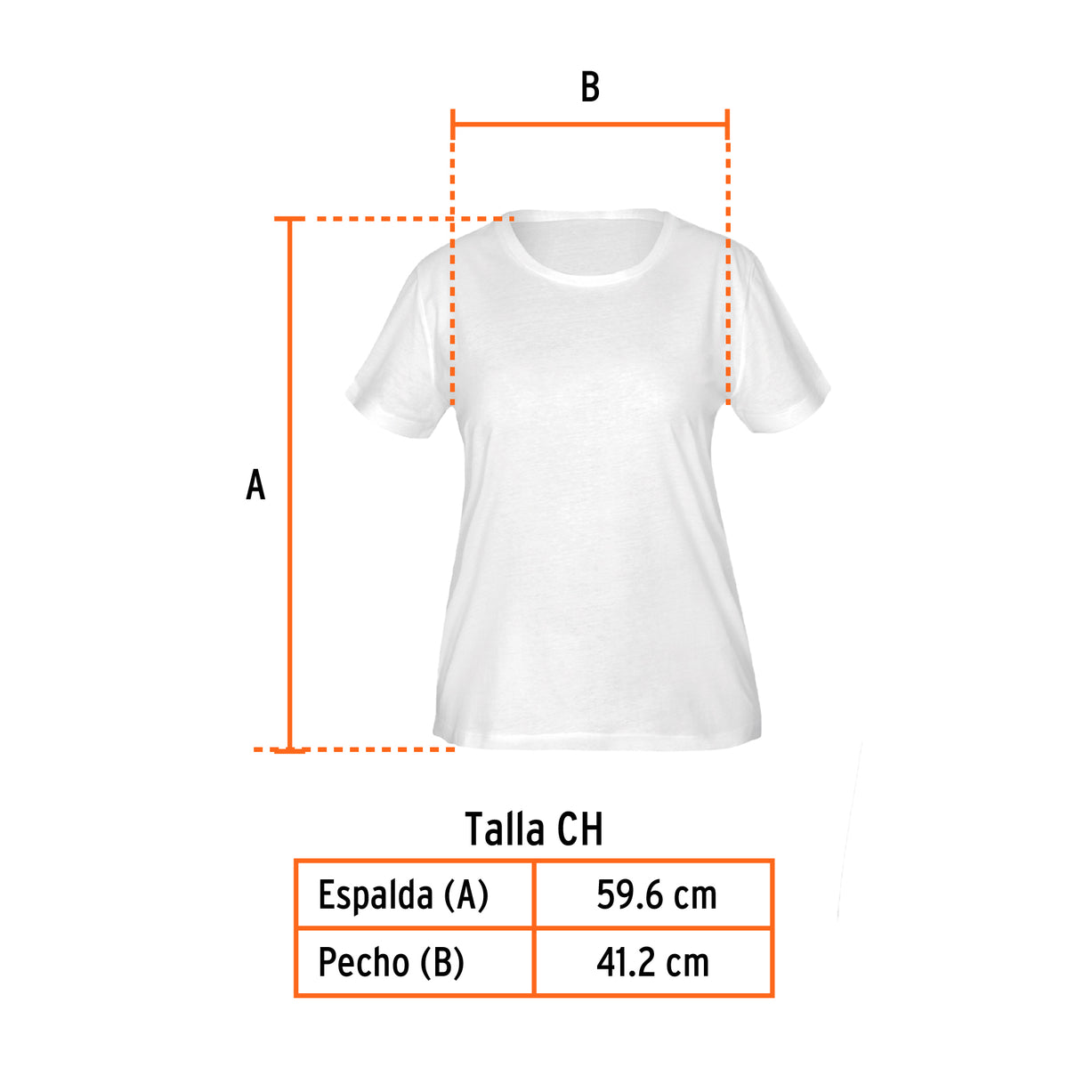 Playera cuello redondo para mujer, blanca, CH · vista 3