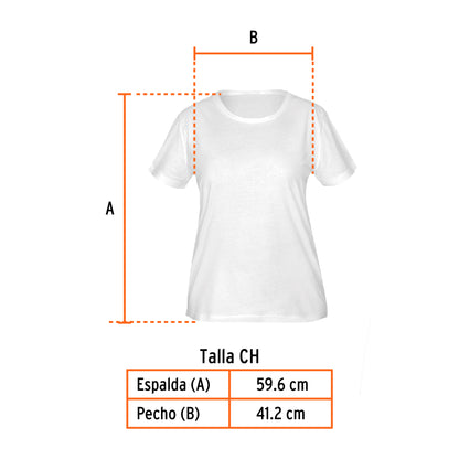 Playera cuello redondo para mujer, blanca, CH · vista 3