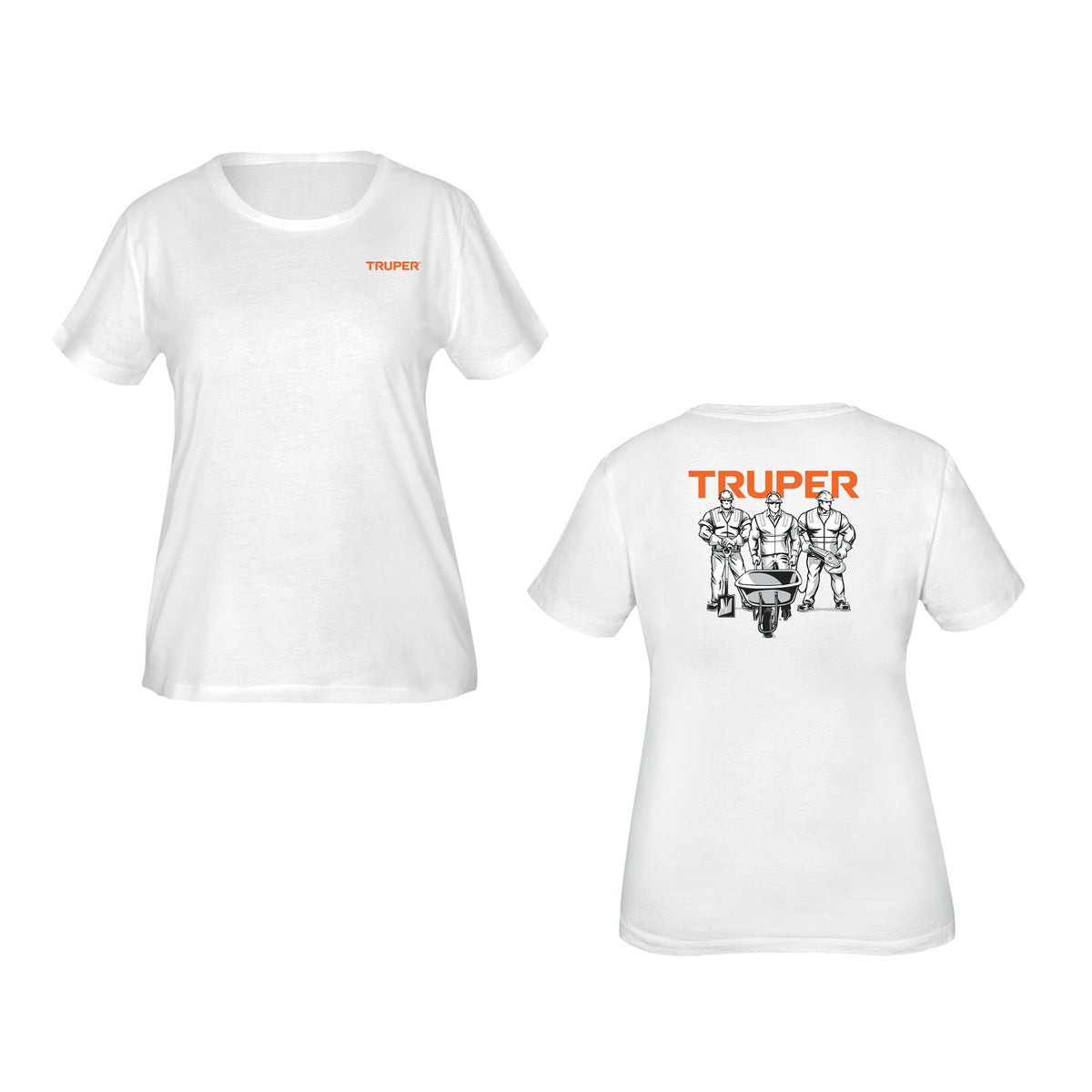 Playera cuello redondo para mujer, blanca, M