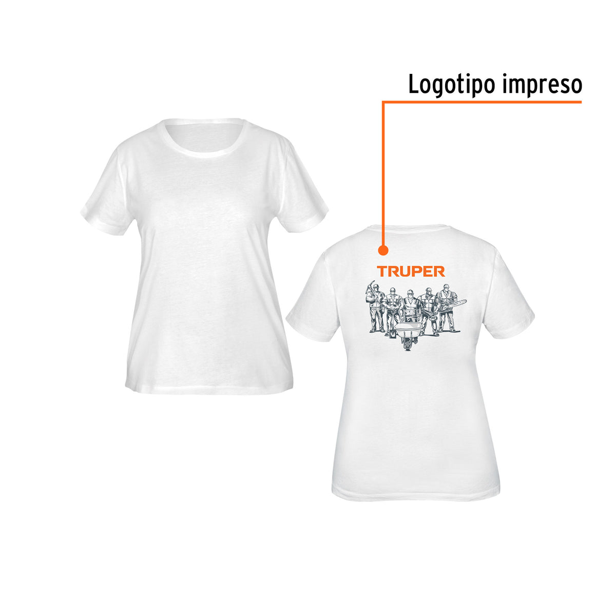 Playera cuello redondo para mujer, blanca, G · vista 2