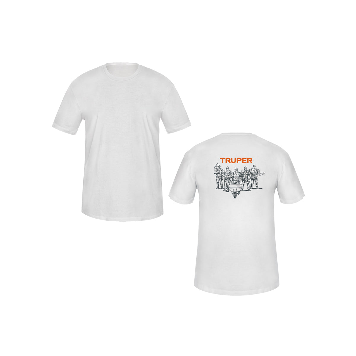 Playera cuello redondo para hombre, blanca, CH