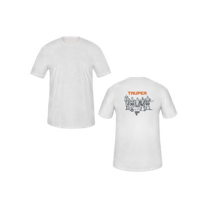 Playera cuello redondo para hombre, blanca, CH