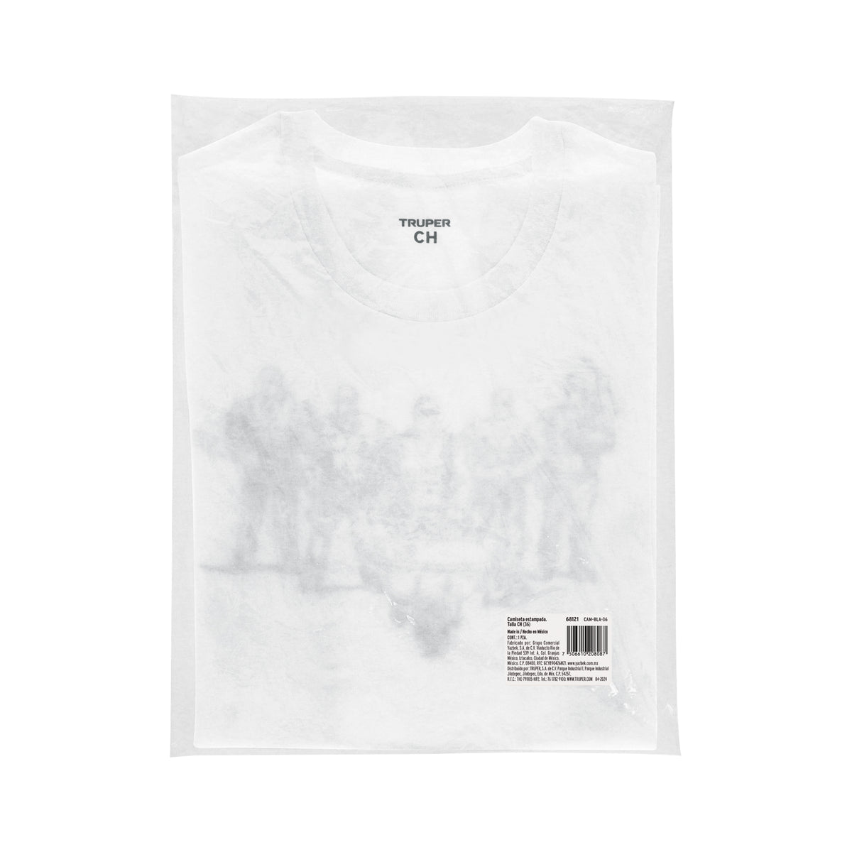 Playera cuello redondo para hombre, blanca, CH · vista 5