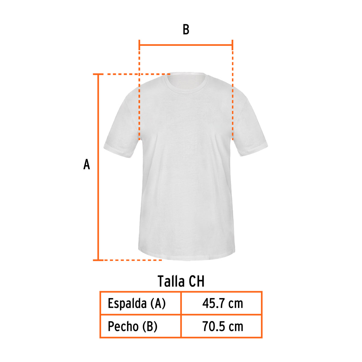 Playera cuello redondo para hombre, blanca, CH · vista 3