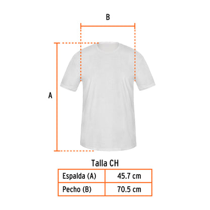Playera cuello redondo para hombre, blanca, CH · vista 3