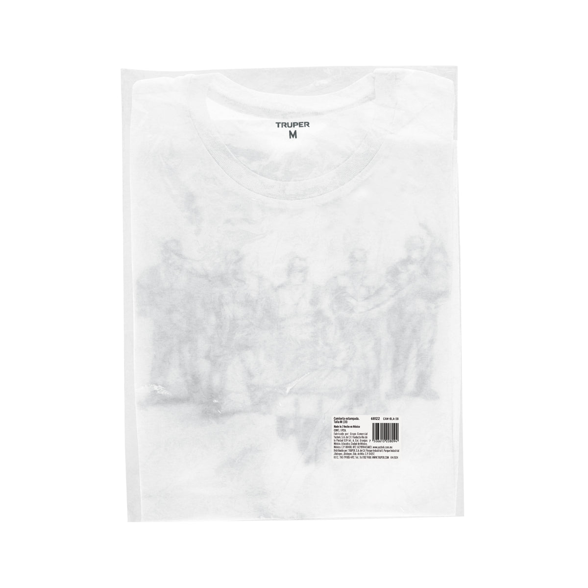 Playera cuello redondo para hombre, blanca, M · vista 5