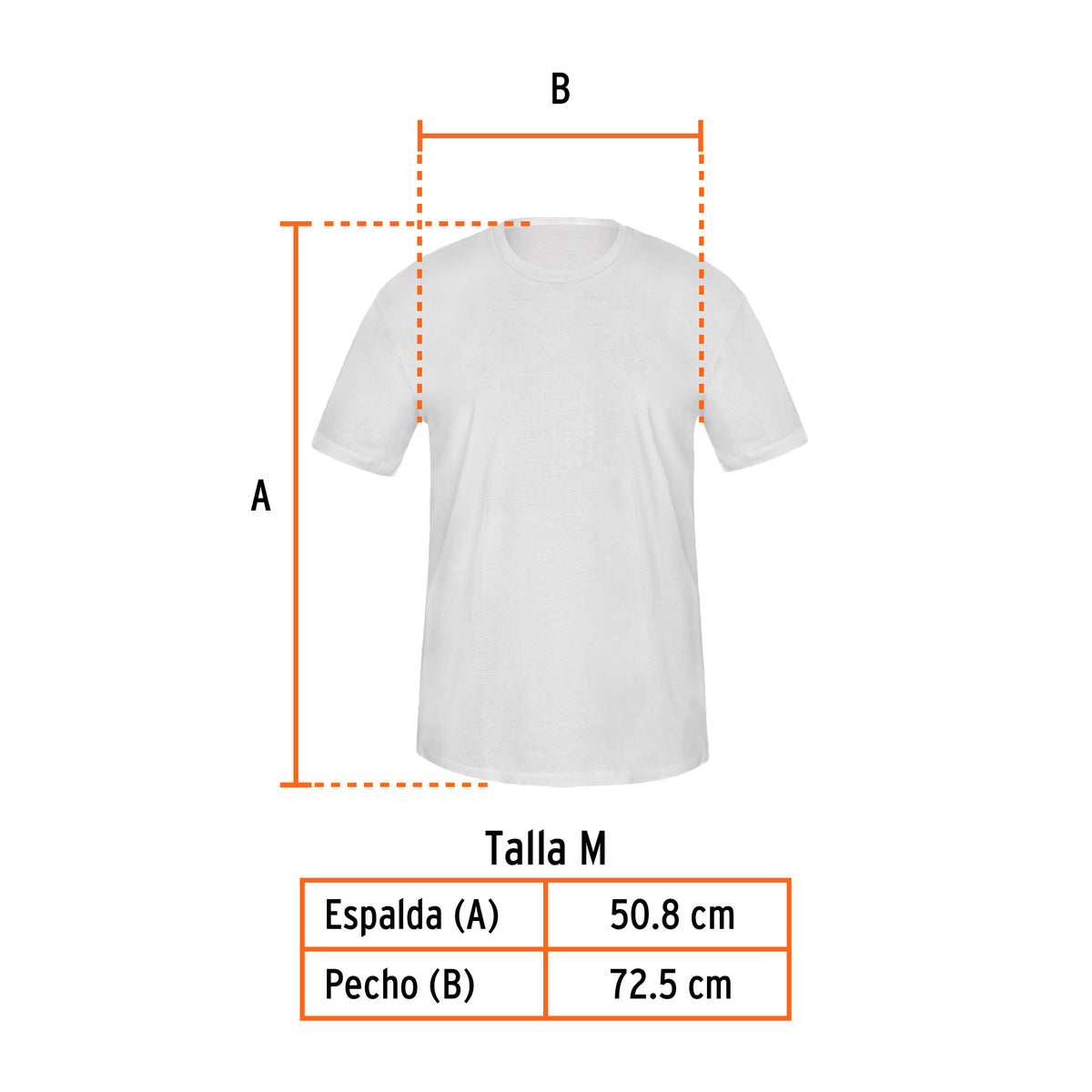 Playera cuello redondo para hombre, blanca, M · vista 3
