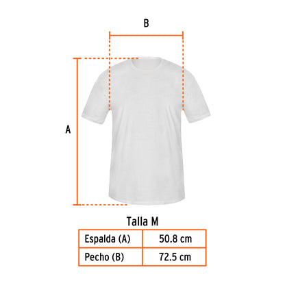 Playera cuello redondo para hombre, blanca, M · vista 3