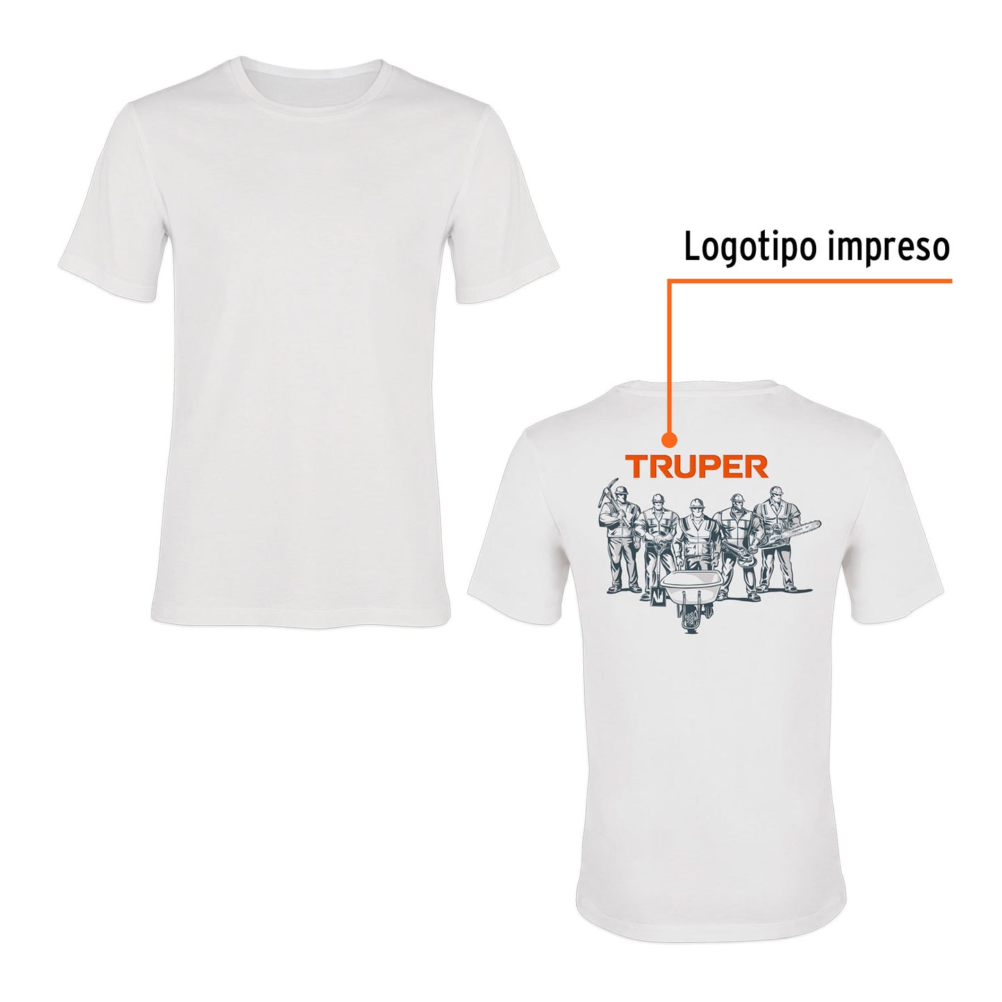 Playera cuello redondo para hombre color blanco en talla G
