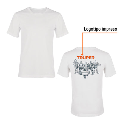 Playera cuello redondo para hombre color blanco en talla EG