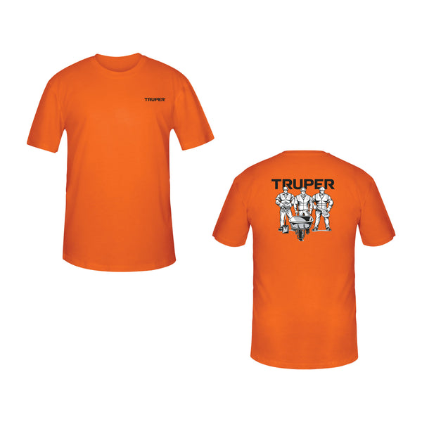 Playera cuello redondo para hombre, naranja, CH