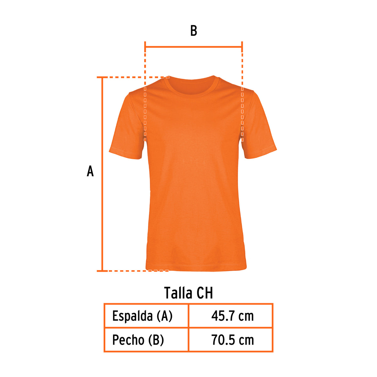 Playera cuello redondo para hombre, naranja, CH · vista 3