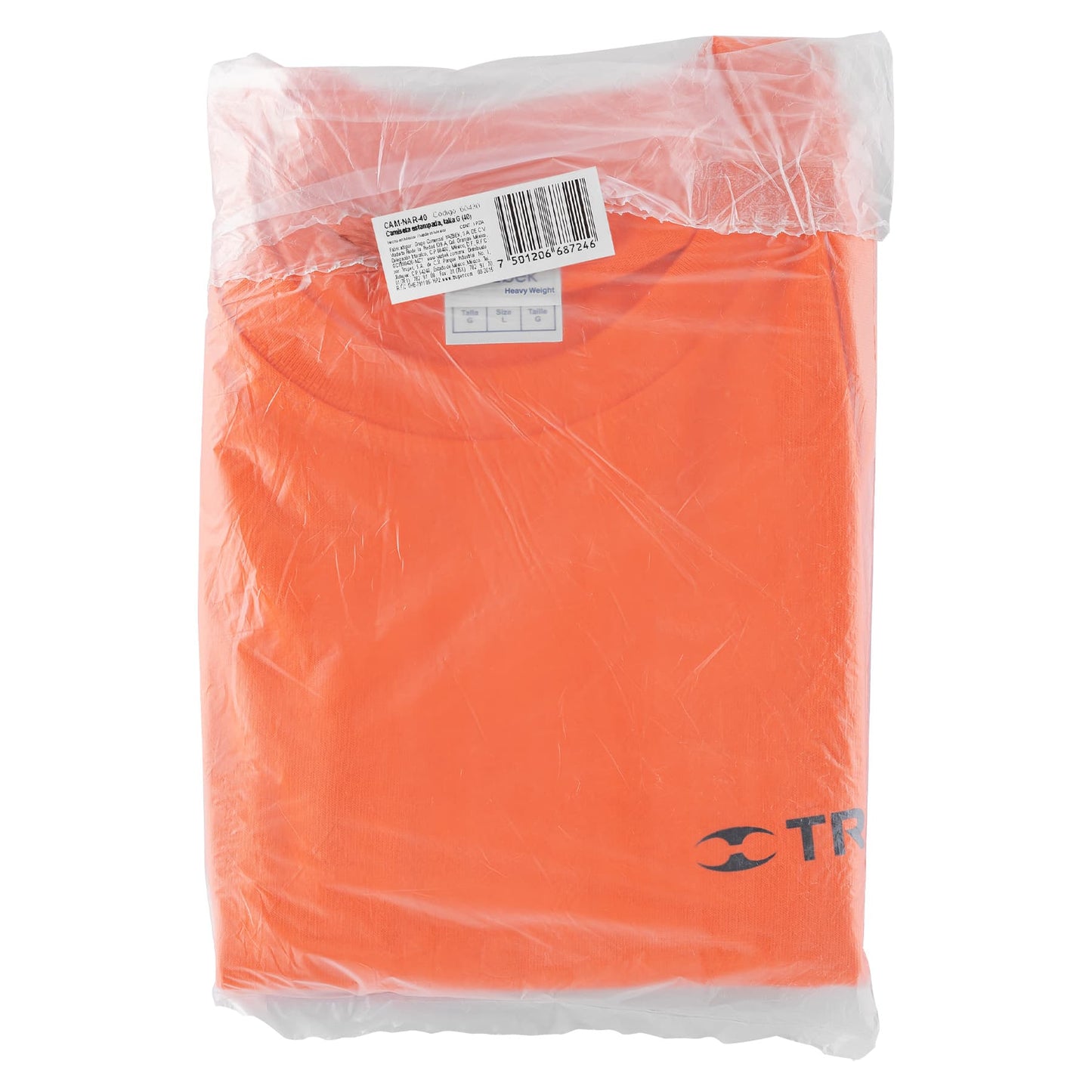 Playera cuello redondo para hombre color naranja en talla G