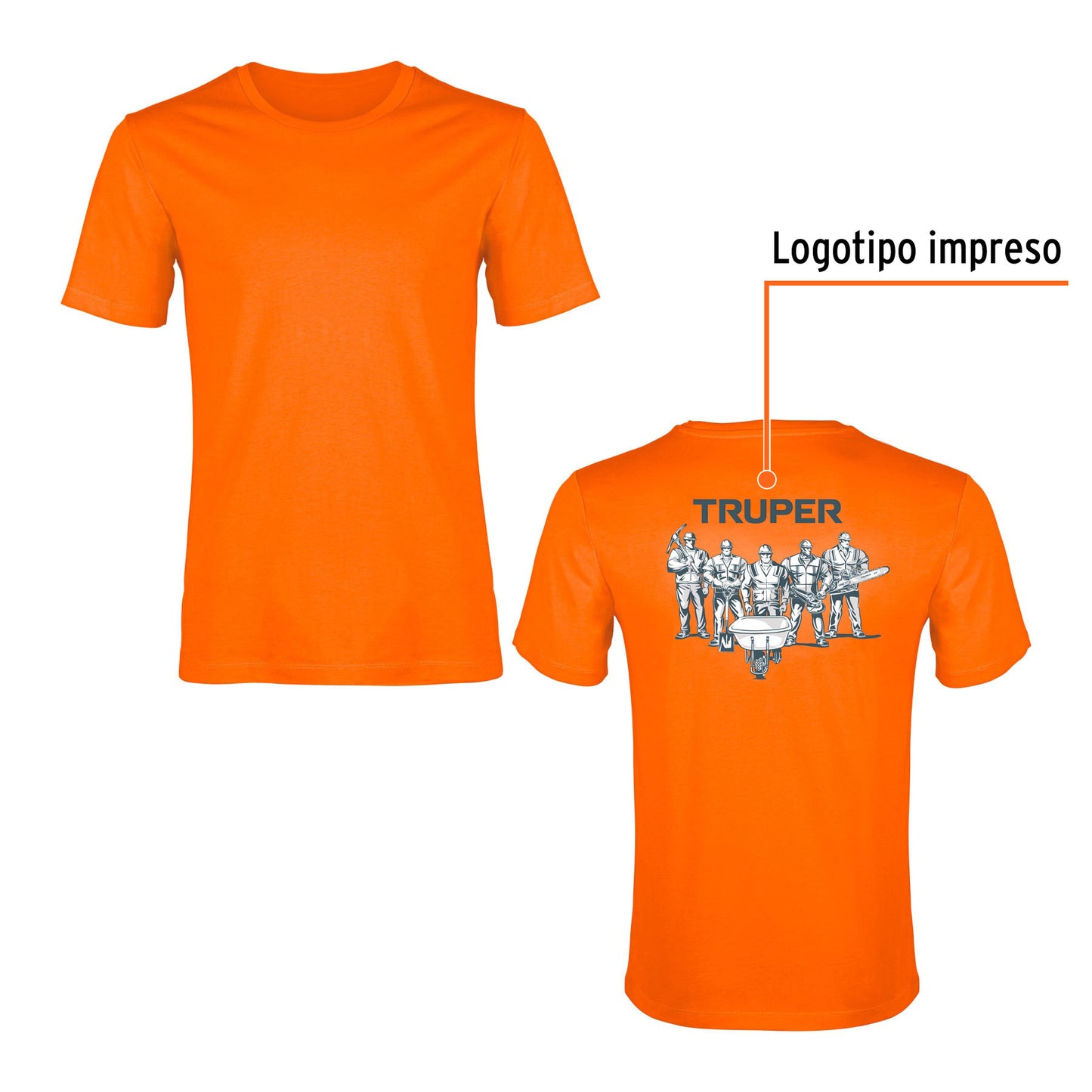 Playera cuello redondo para hombre color naranja en talla G