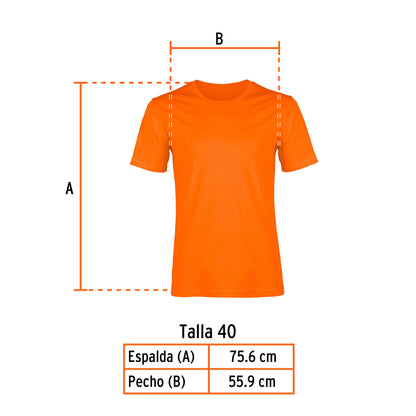Playera cuello redondo para hombre color naranja en talla G