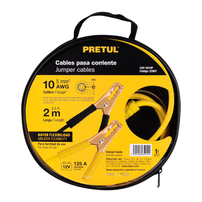 Cables pasa corriente de 2 metros 125 A calibre 10 AWG