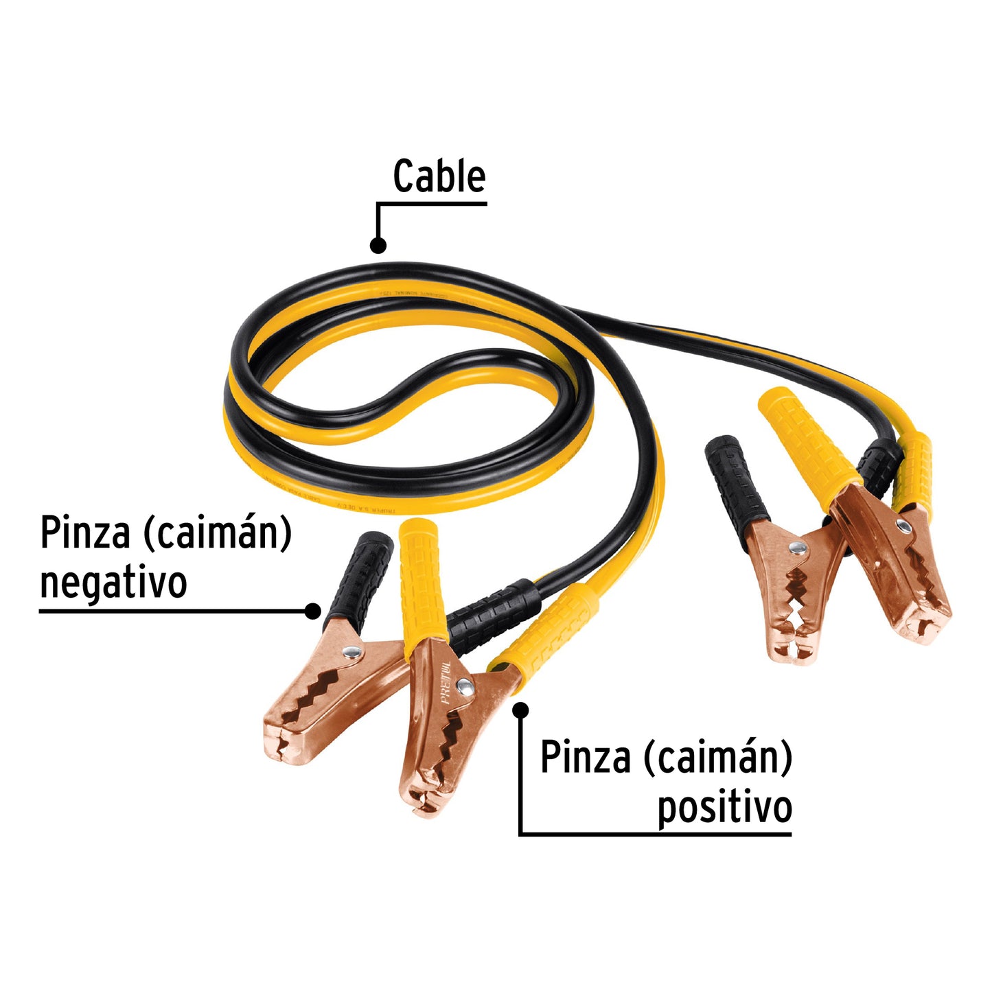 Cables pasa corriente de 2 metros 125 A calibre 10 AWG