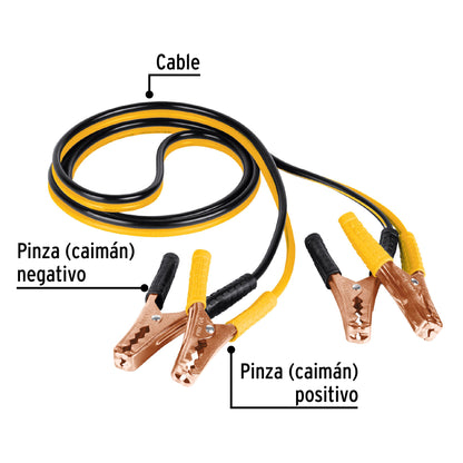 Cables pasa corriente de 2.5 metros 125 A calibre 10 AWG