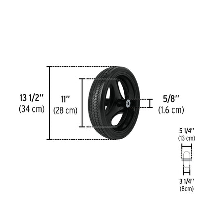 Carretilla 4.5 ft³ llanta sólida roja