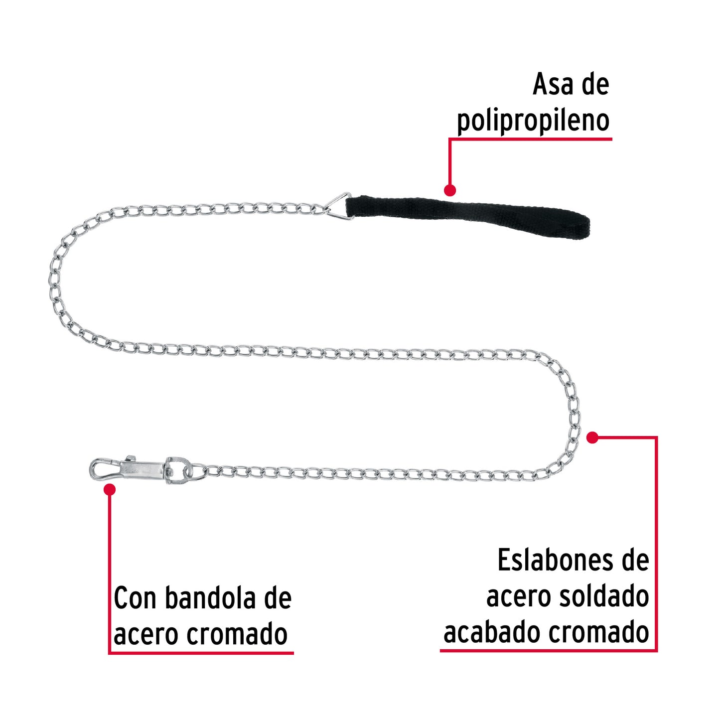 Cadena de paseo para perro 2.5 mm