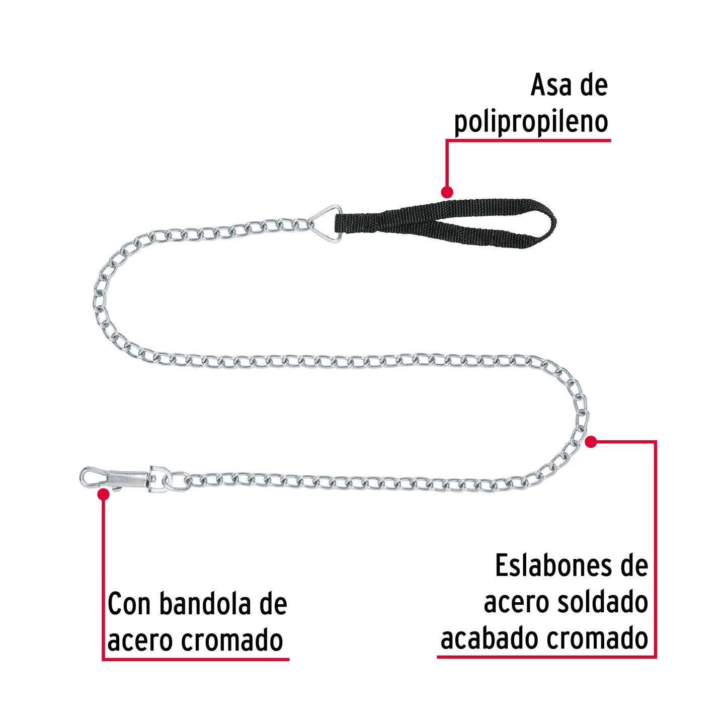 Cadena de paseo para perro 3 mm