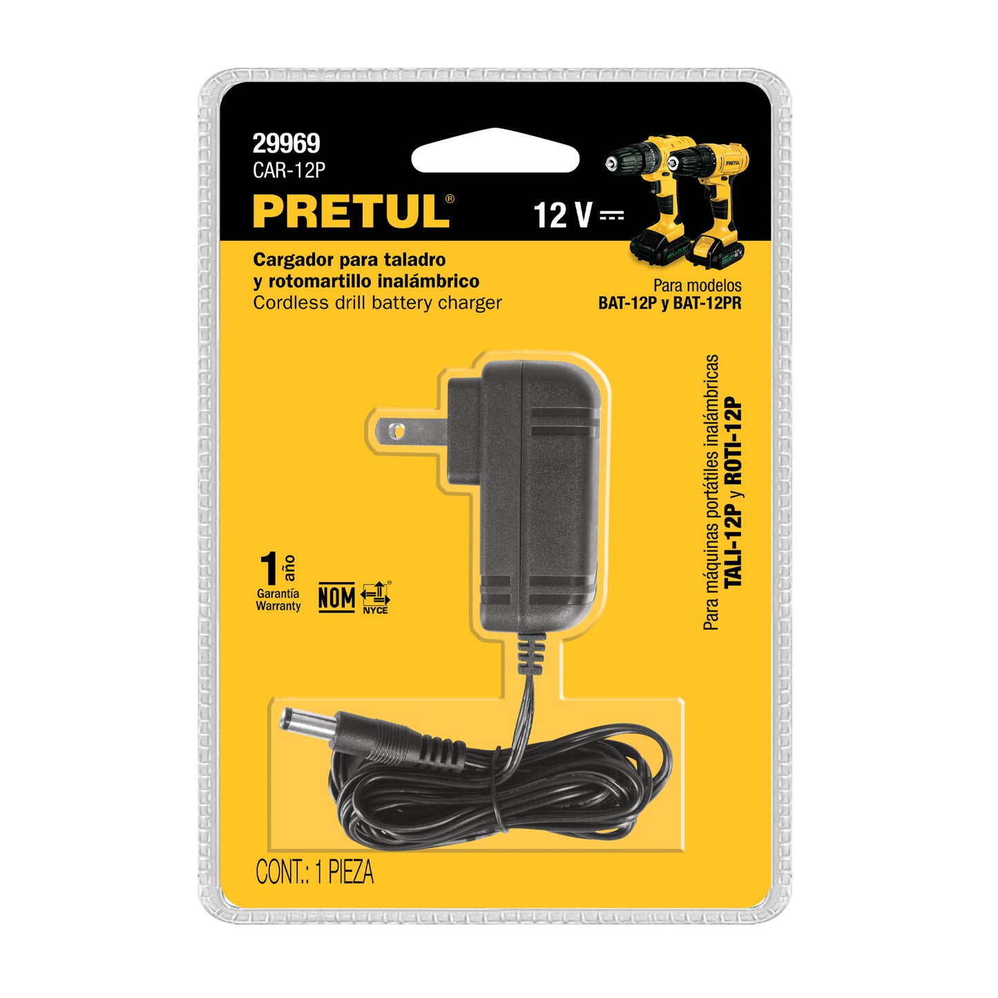 Cargador de baterías de ion litio de 12 V para taladro TALI-12P