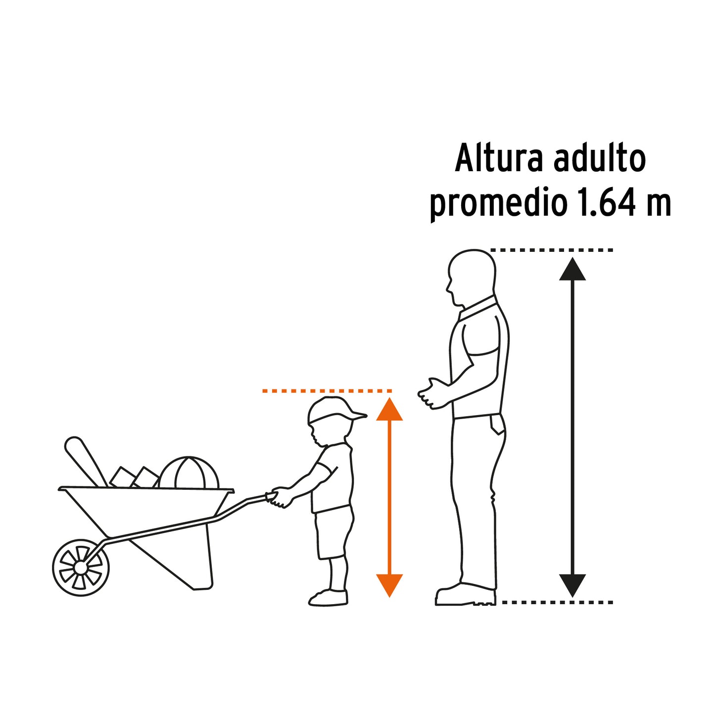 Carretilla para niños concha plástica