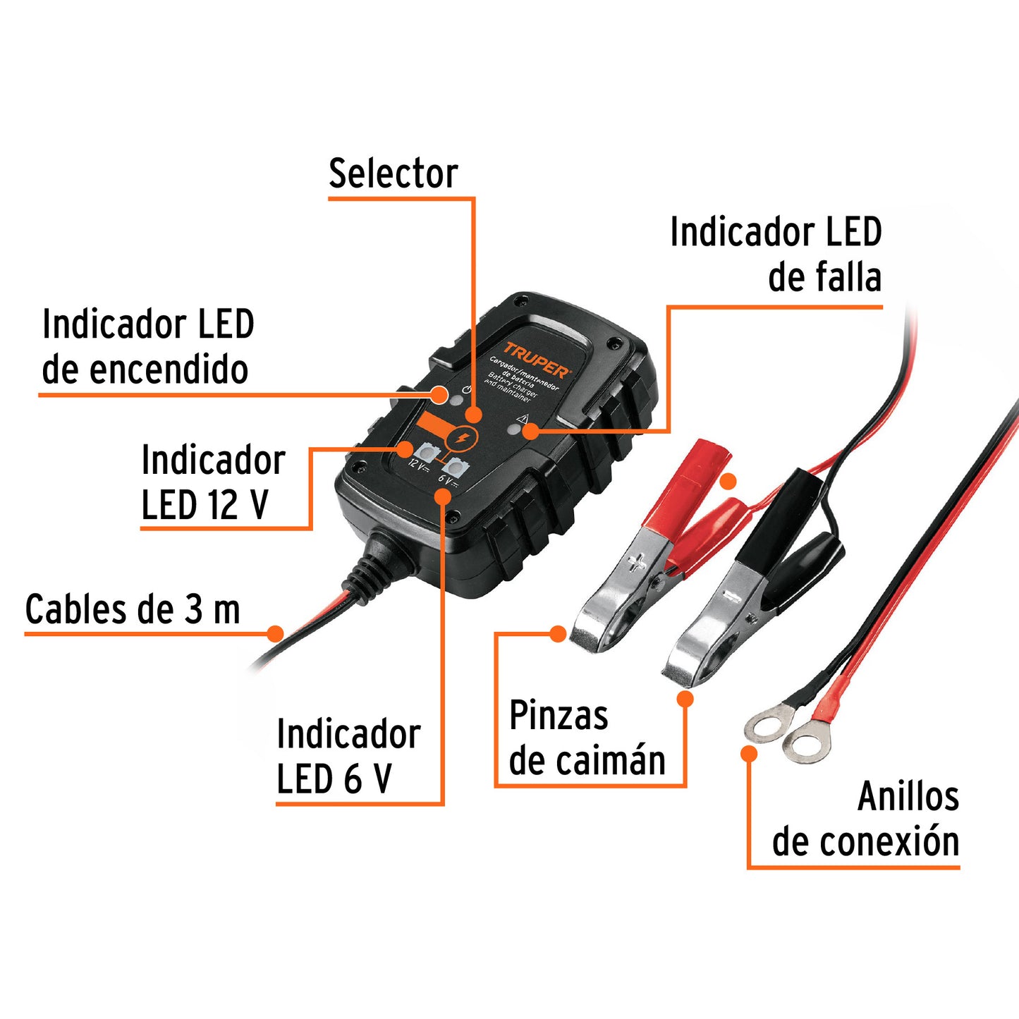 Cargador mantenedor 1 A 6/12V