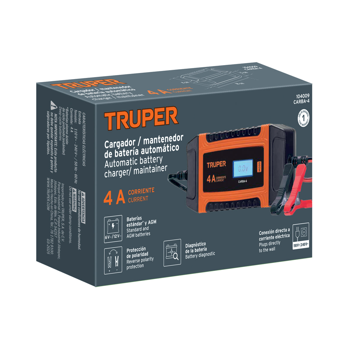 Cargador / mantenedor de 4 A para baterías de 6V/12V · vista 6