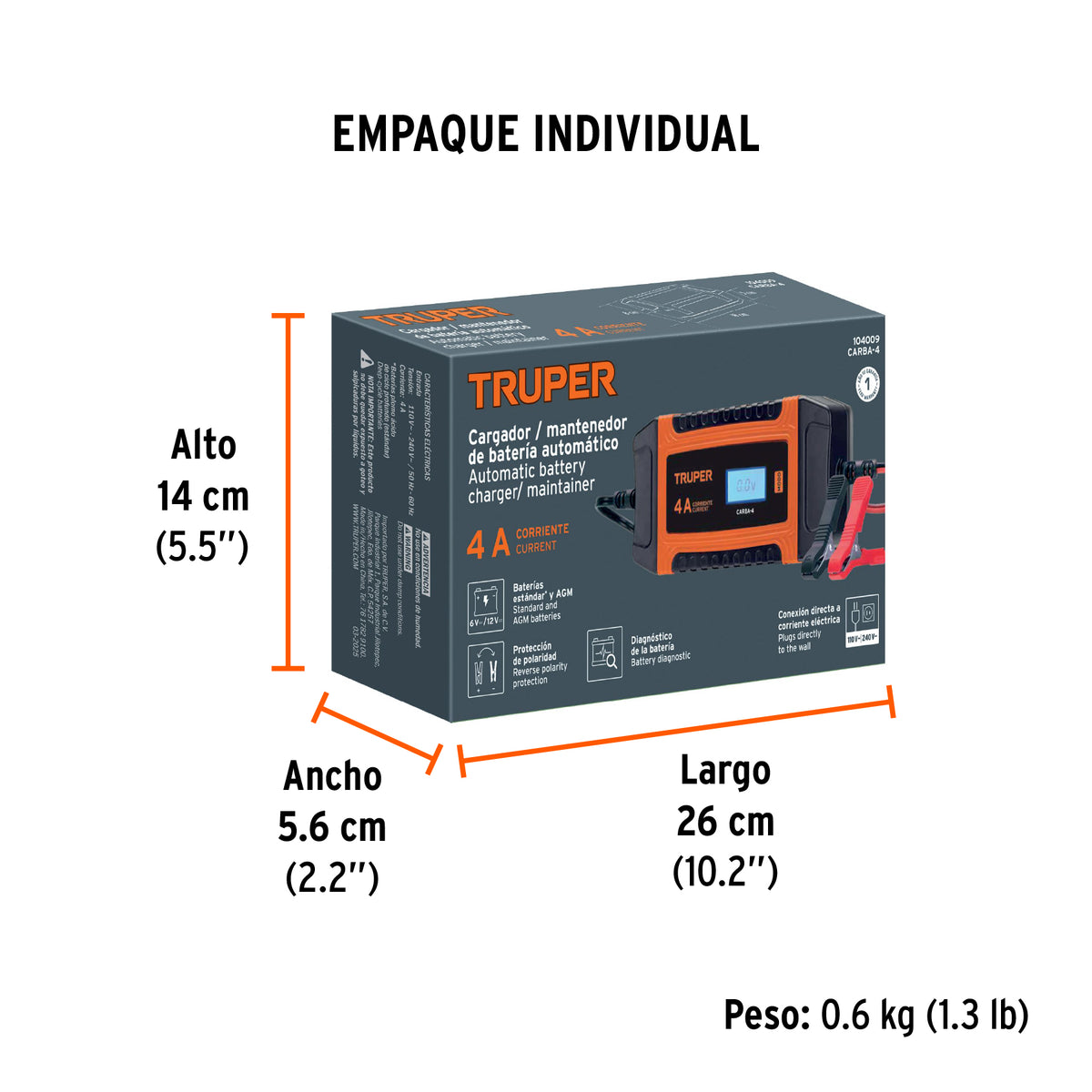Cargador / mantenedor de 4 A para baterías de 6V/12V · vista 7