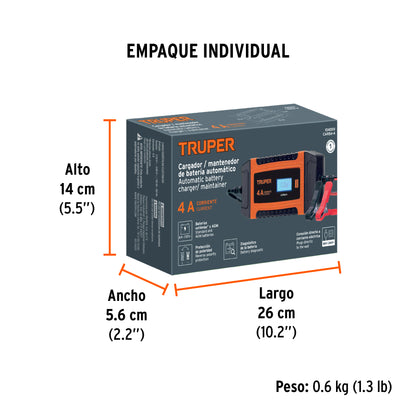 Cargador / mantenedor de 4 A para baterías de 6V/12V · vista 7