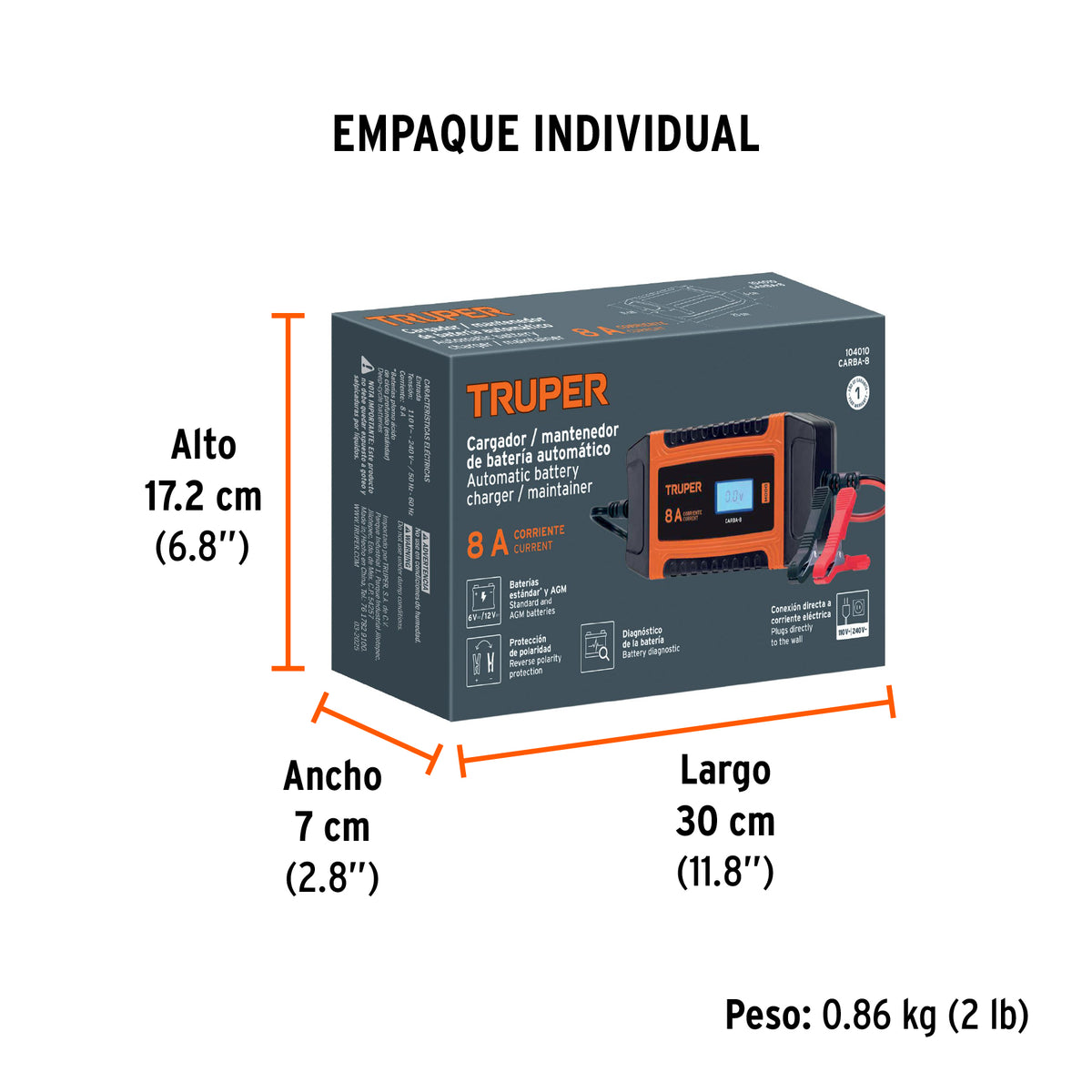 Cargador / mantenedor de 8A para baterías de 12V/24V · vista 7