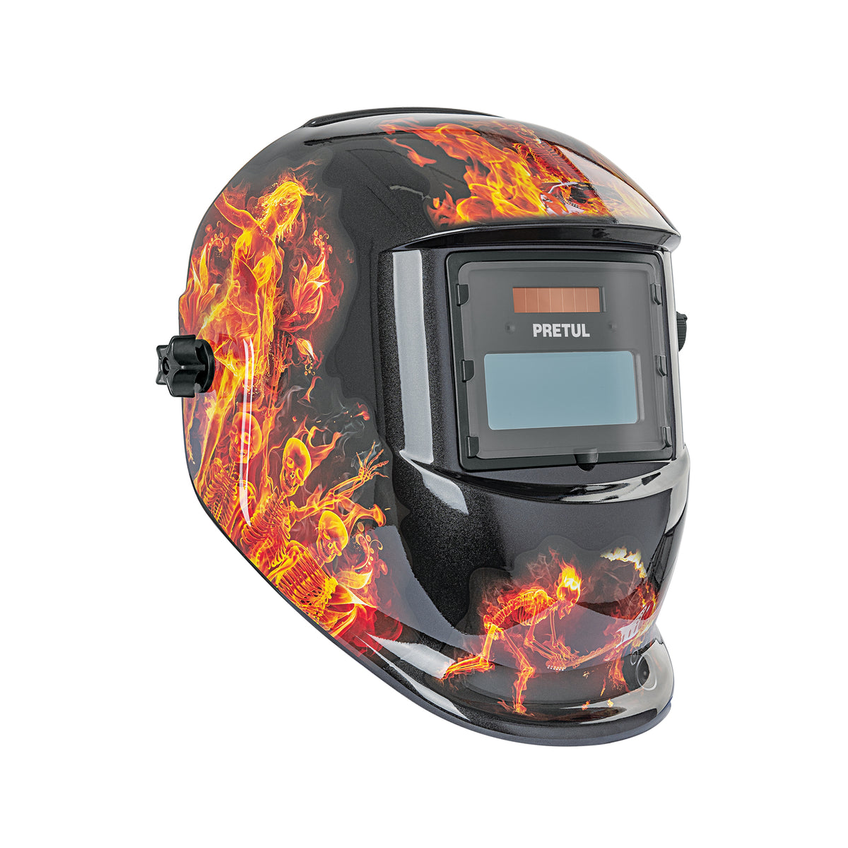Careta electrónica para soldar sombra 9-13, fuego