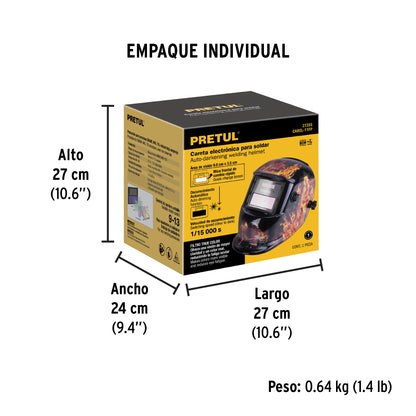 Careta electrónica para soldar sombra 9-13, fuego · vista 6