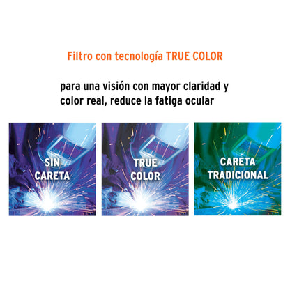 Careta electrónica para soldar sombra 9-13 negra