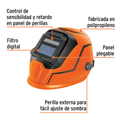 Careta electrónica para soldar 9-13 panel digital