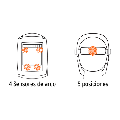 Careta electrónica para soldar 9-13 panel digital