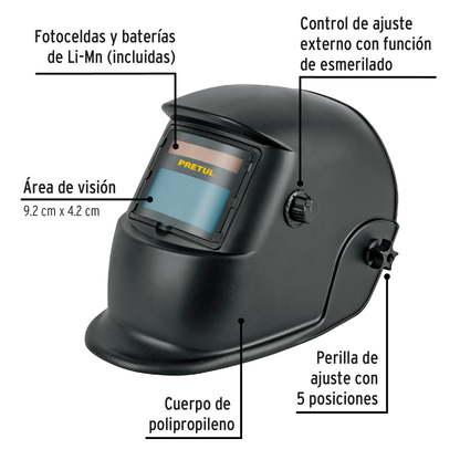 Careta electrónica para soldar 9-13 semiprofesional Semiprofesional